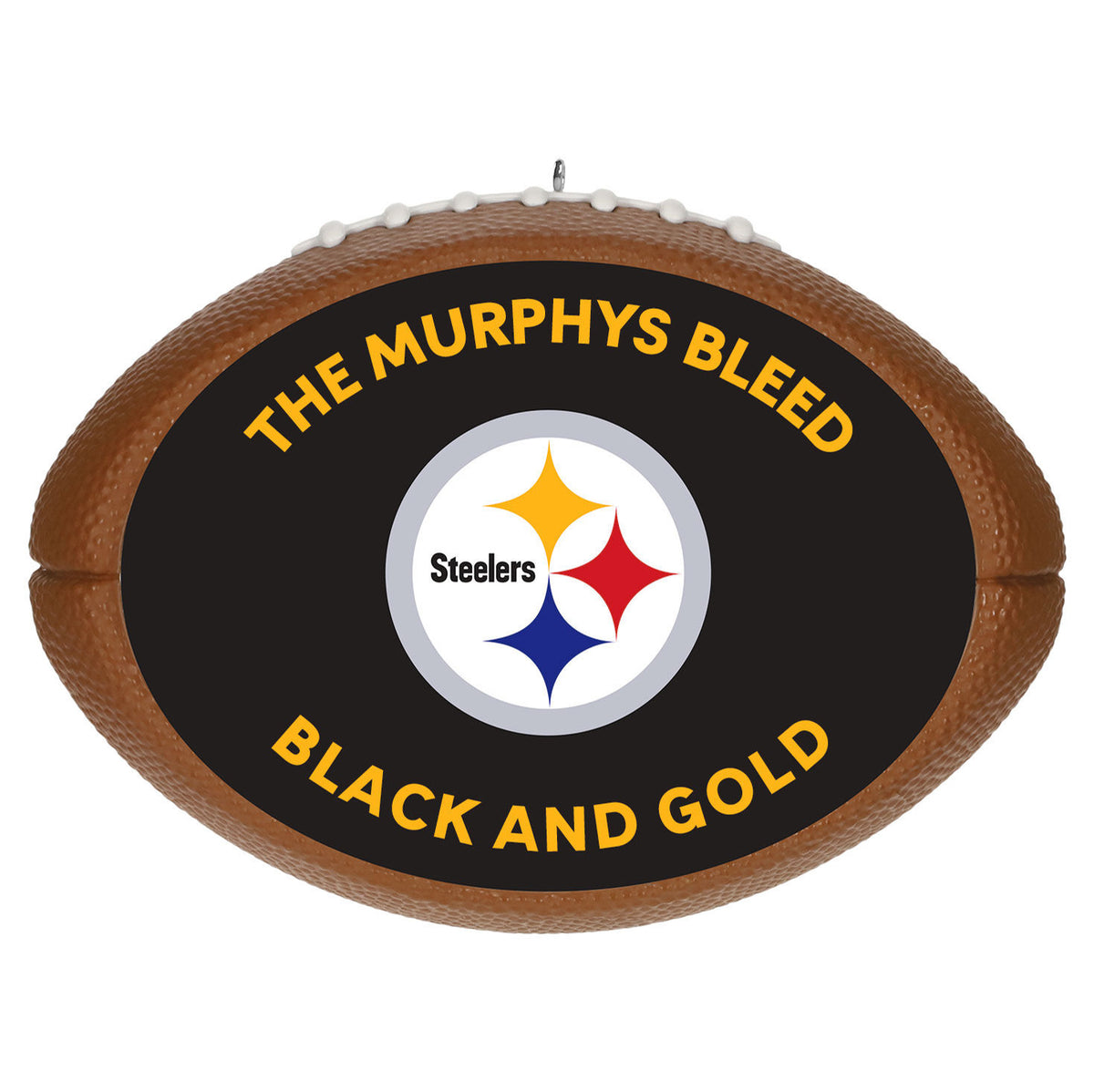 NFL Pittsburgh Steelers Football Personalized Ornament, Custom Text