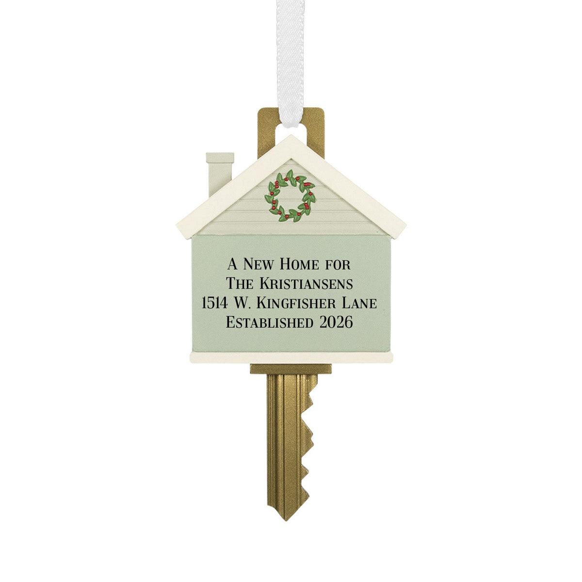 New Home Key Personalized Ornament, Custom Text