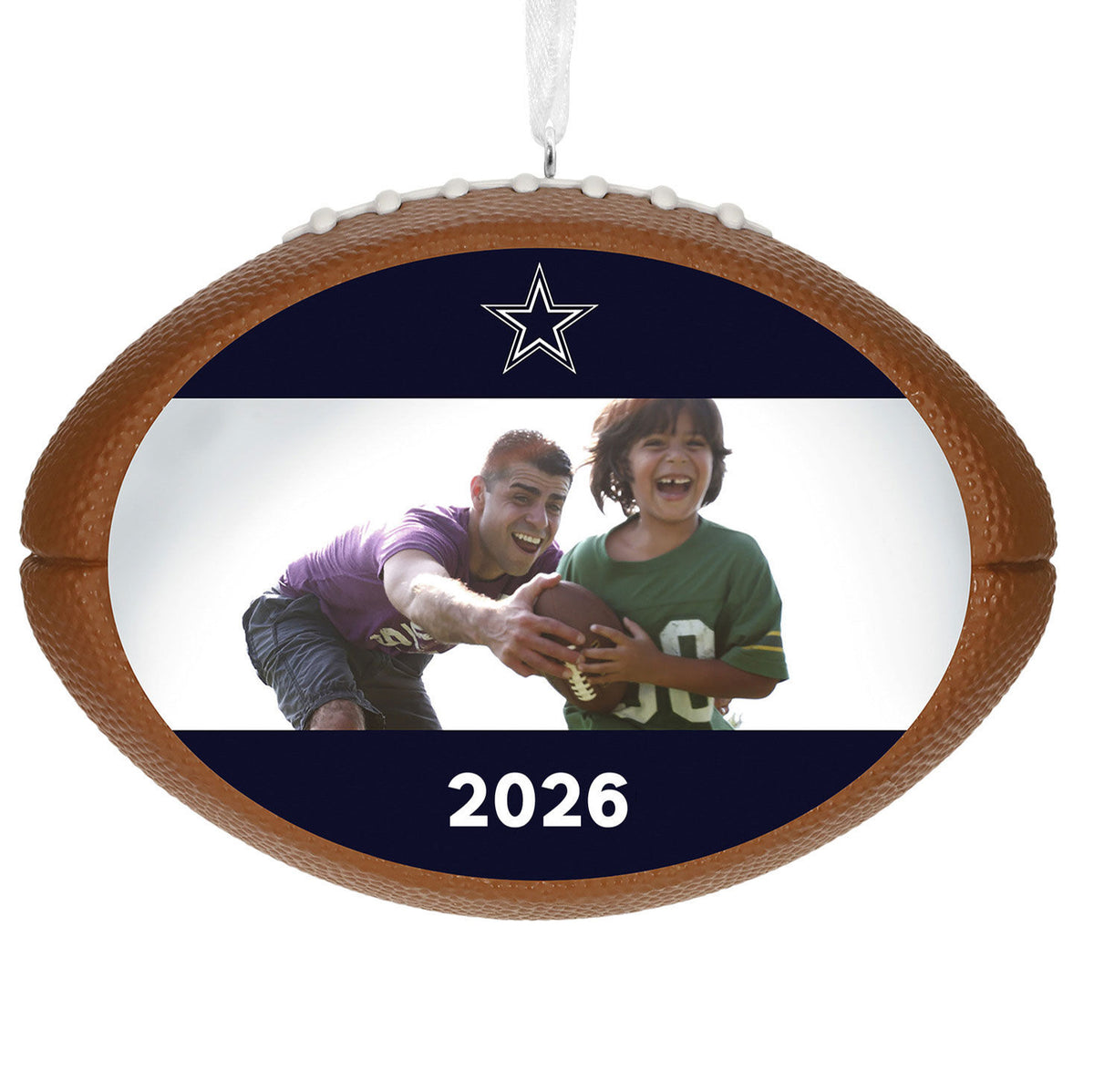 NFL Dallas Cowboys Football Personalized Ornament, Custom Photo and Text
