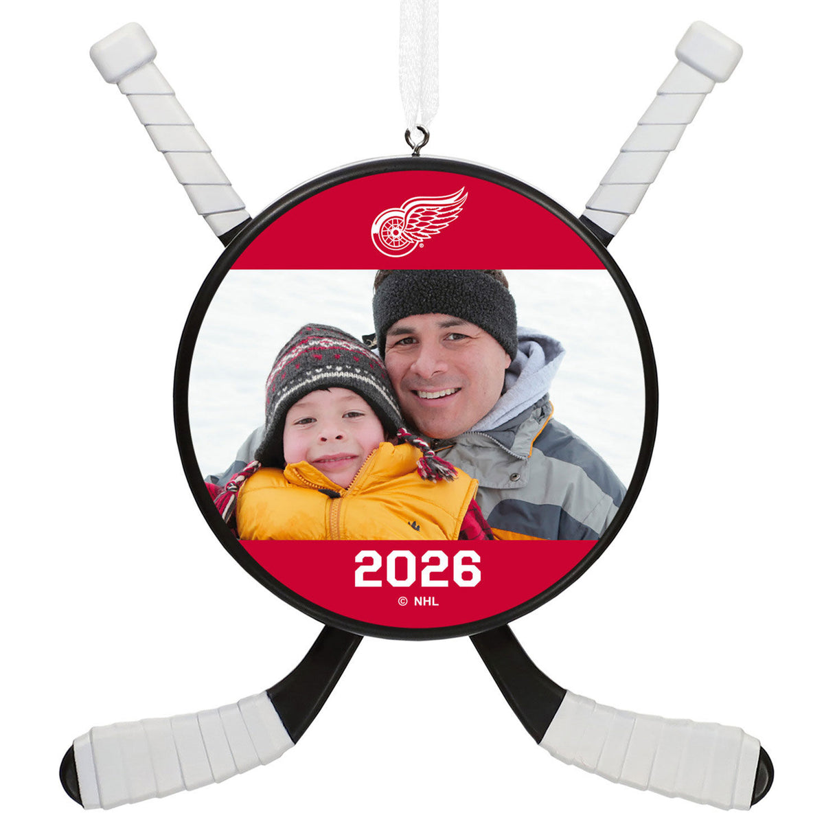 NHL Detroit Red Wings® Hockey Personalized Ornament, Custom Photo and Text