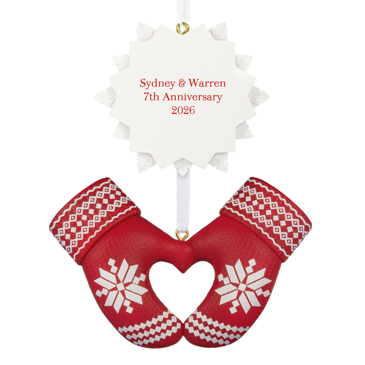 Merry Mittens Personalized Ornament, Custom Text