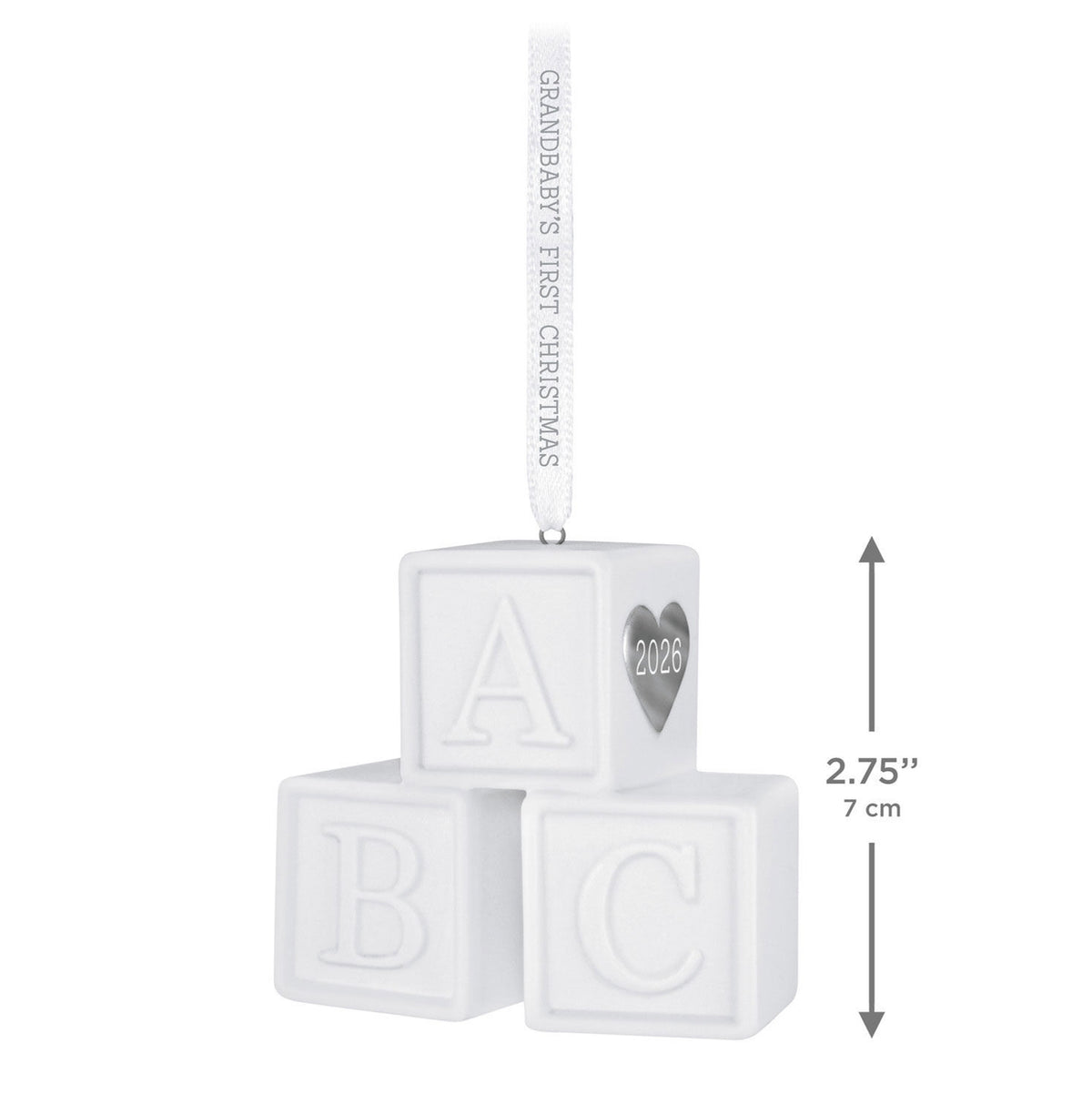 Grandbaby's First Christmas Blocks 2026 Porcelain Ornament