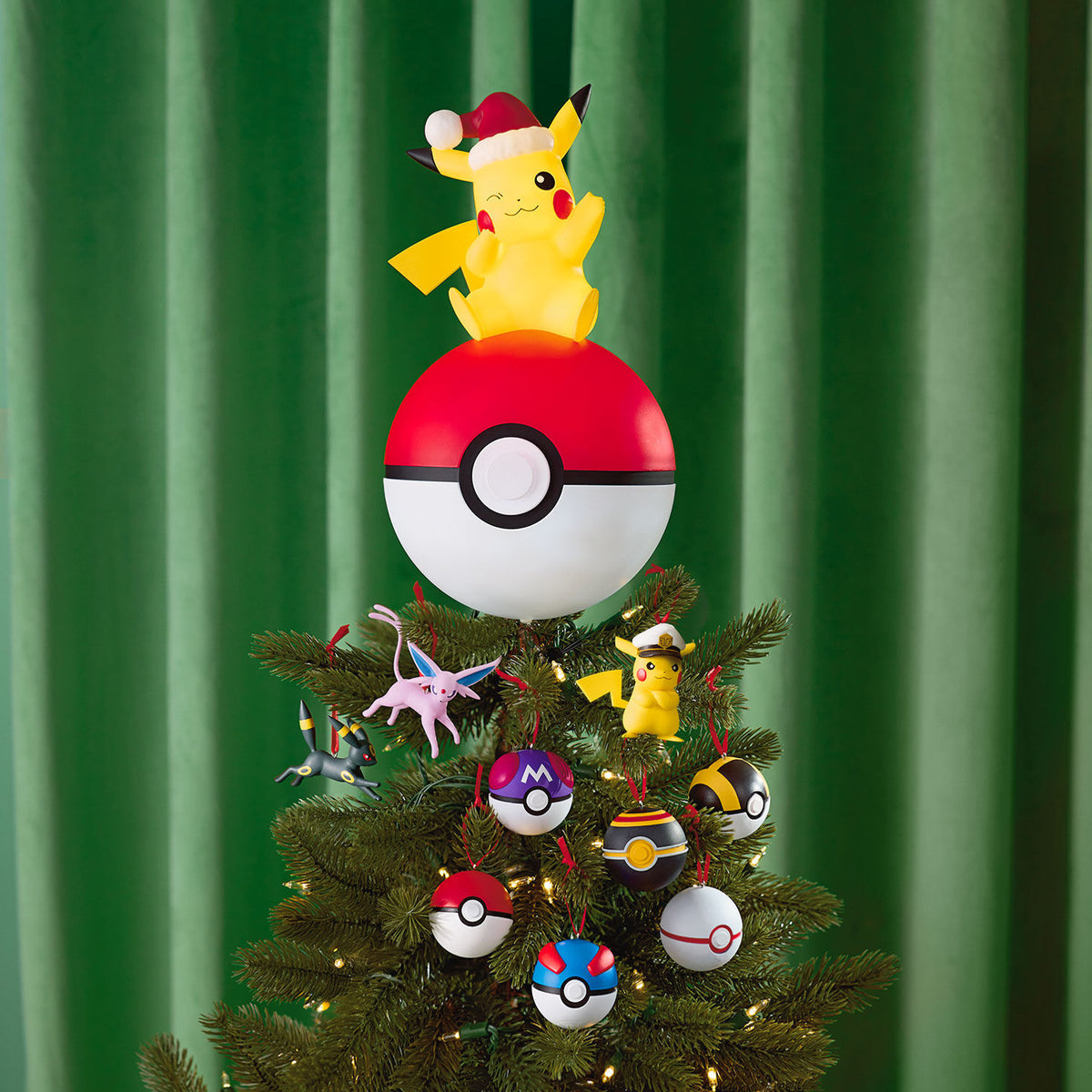 Pokémon Holiday Pikachu Tree Topper With Light, 13.5"