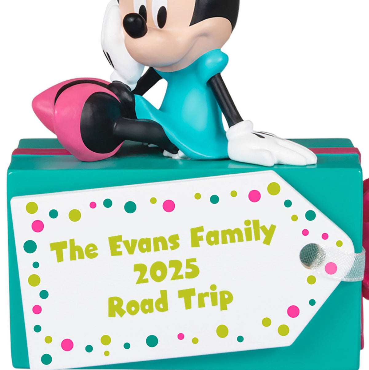 Disney Minnie Mouse Christmas Present Personalized Ornament, Custom Text