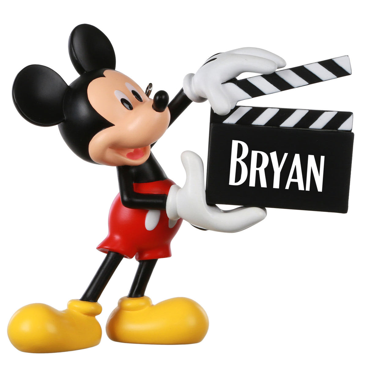 Disney Mickey Mouse With Clapperboard Personalized Ornament, Custom Text