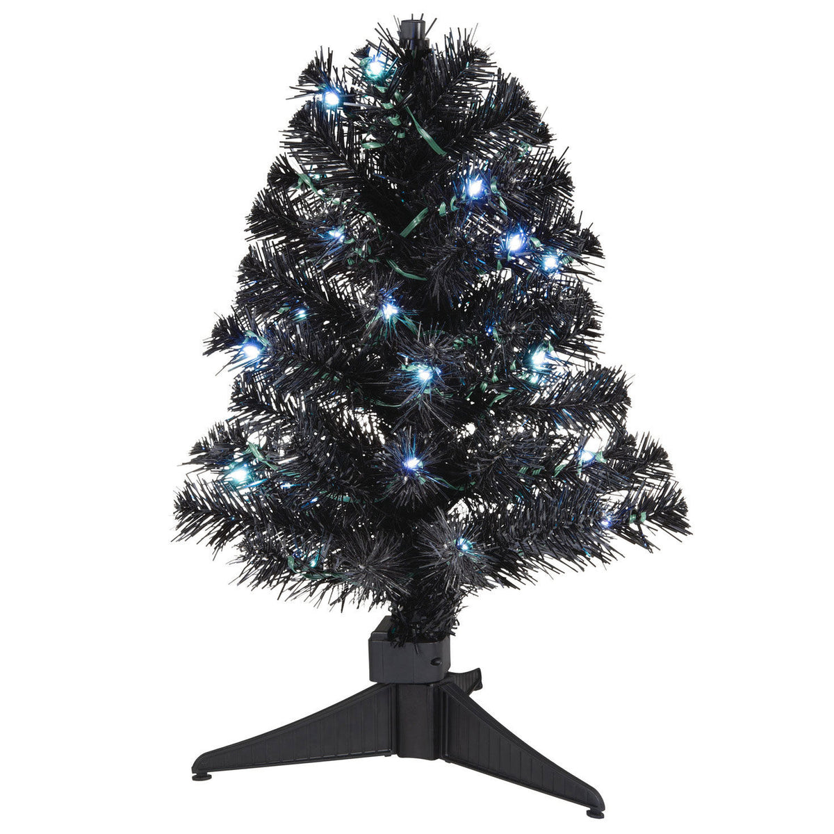 Mini ShowToppers Black Christmas Tree With Light, 17"