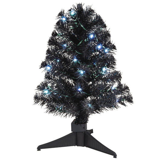 Mini ShowToppers Black Christmas Tree With Light, 17"