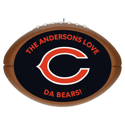 NFL Chicago Bears Football Personalized Ornament, Custom Text