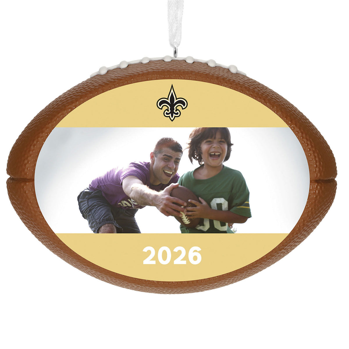 NFL New Orleans Saints Football Personalized Ornament, Custom Photo and Text
