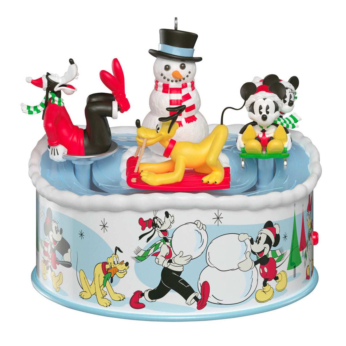 Disney Mickey and Friends Sledding Season Musical Ornament With Light and Motion