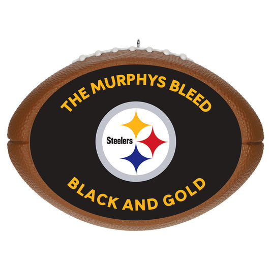 NFL Pittsburgh Steelers Football Personalized Ornament, Custom Text
