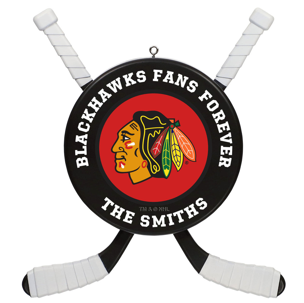 NHL Chicago Blackhawks® Hockey Personalized Ornament, Custom Text
