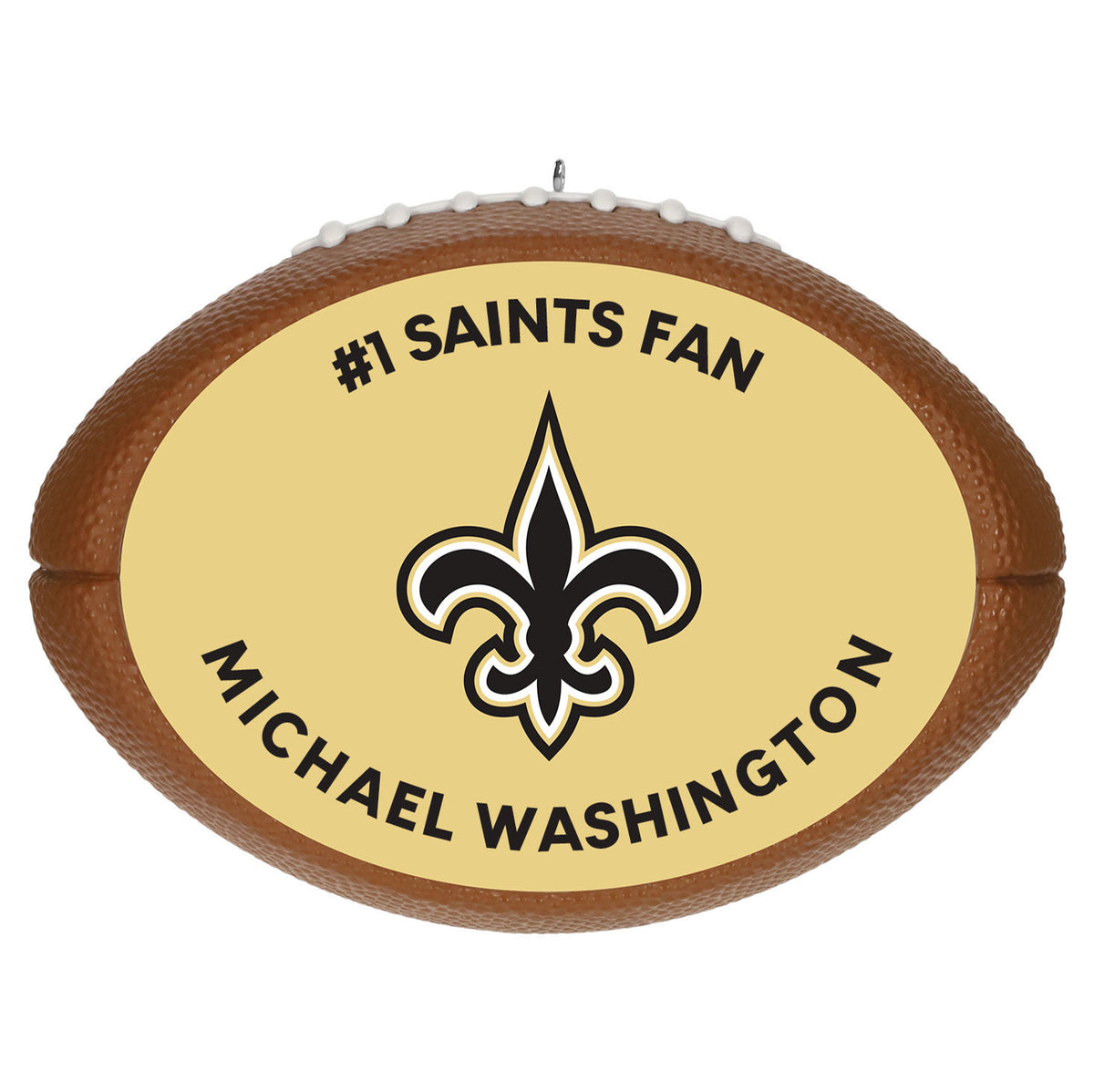 NFL New Orleans Saints Football Personalized Ornament, Custom Text
