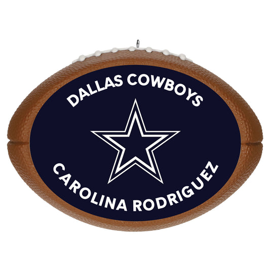 NFL Dallas Cowboys Football Personalized Ornament, Custom Text