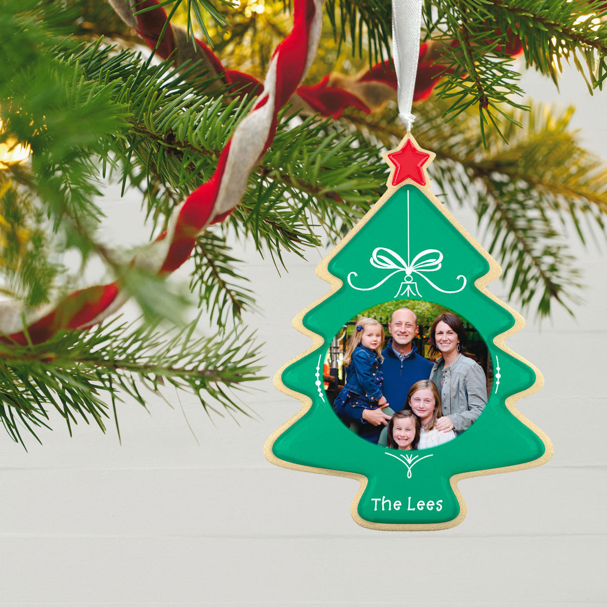 Sweet Memories Sugar Cookie Tree Personalized Ornament, Custom Oval Photo and Text