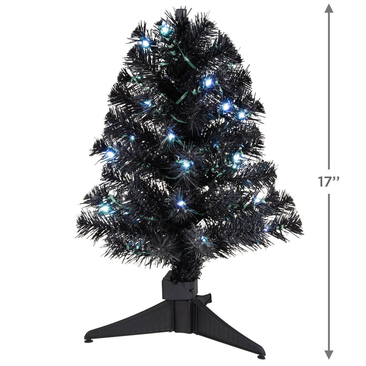 Mini ShowToppers Black Christmas Tree With Light, 17"