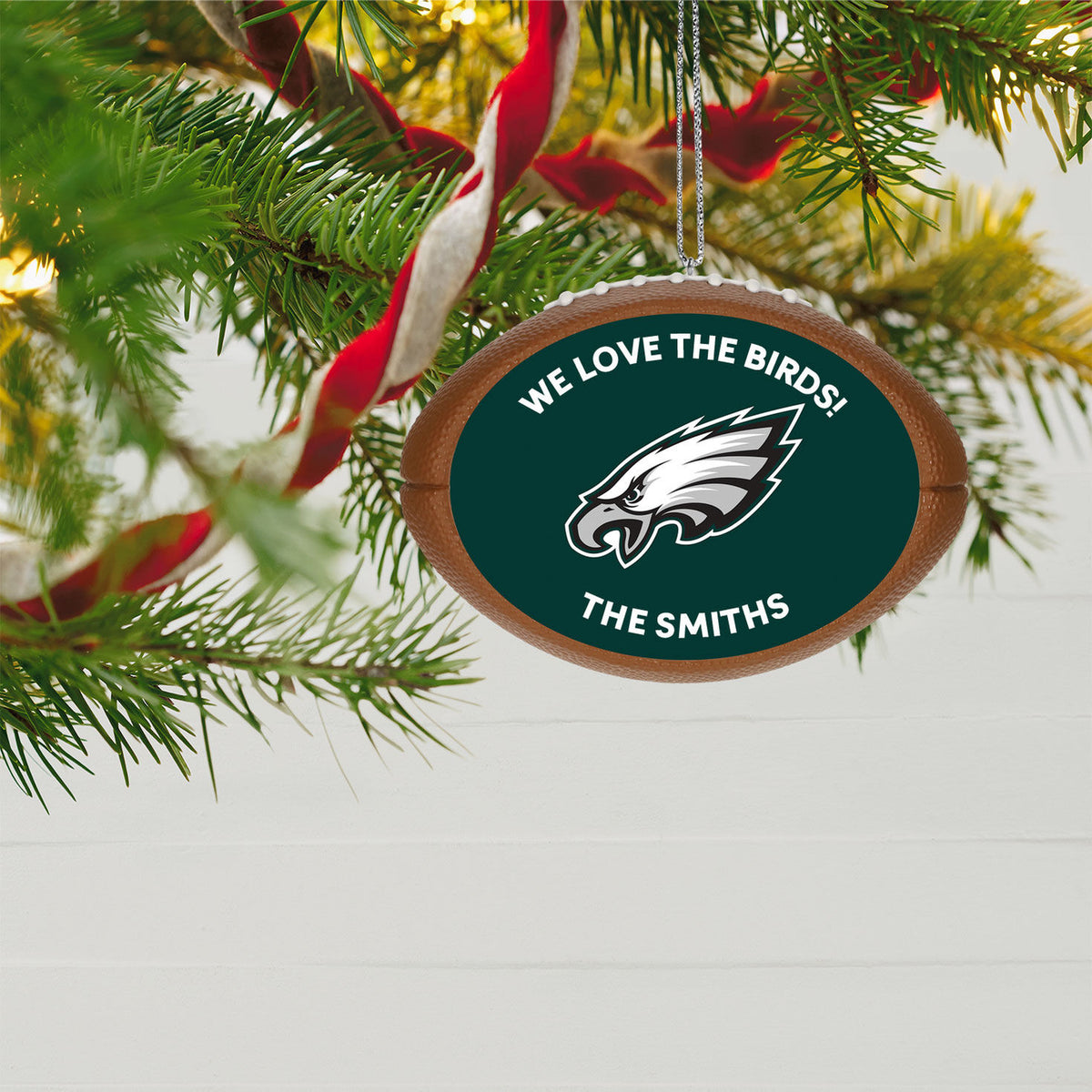 NFL Philadelphia Eagles Football Personalized Ornament, Custom Text